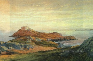  William Oil Painting - Fort Dumpling Jamestown scenery William Trost Richards